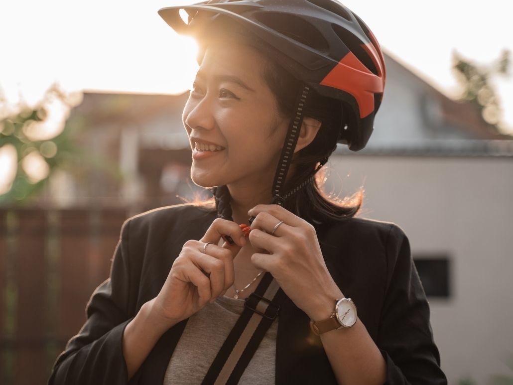 Port du casque à vélo